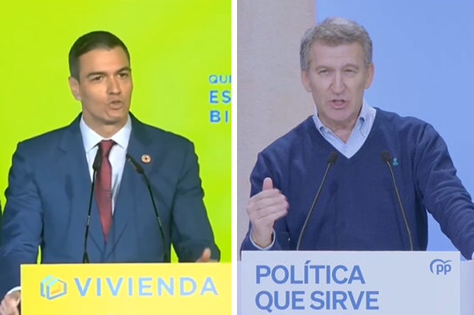 Pedro Sánchez, este lunes en Madrid; y Núñez Feijóo el domingo en Oviedo
