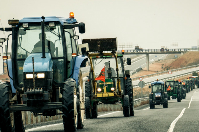 Imagen de una anterior protesta agr&iacute;cola en 2015
