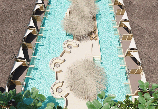 Recreación de una de las piscinas del complejo