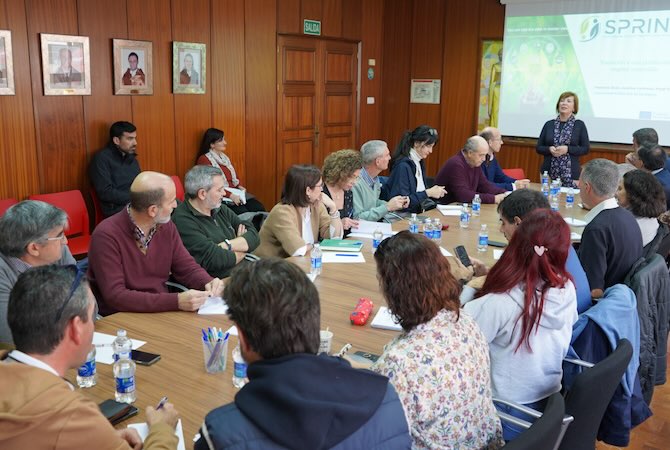Los participantes en el taller del proyecto europeo SPRINT, en la Sala de Juntas de la Escuela de Agrónomos
