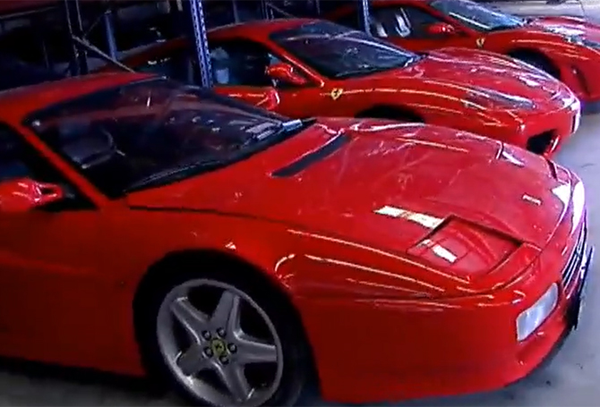 Coches de lujo en el depósito judicial de Librilla