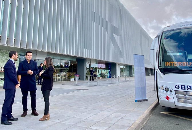 Inauguración el pasado enero de los autobuses entre Murcia y Cartagena desde el aeropuerto