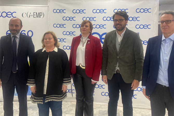 Momento de la presentación el proyecto en la sede de Coec, en Cartagena