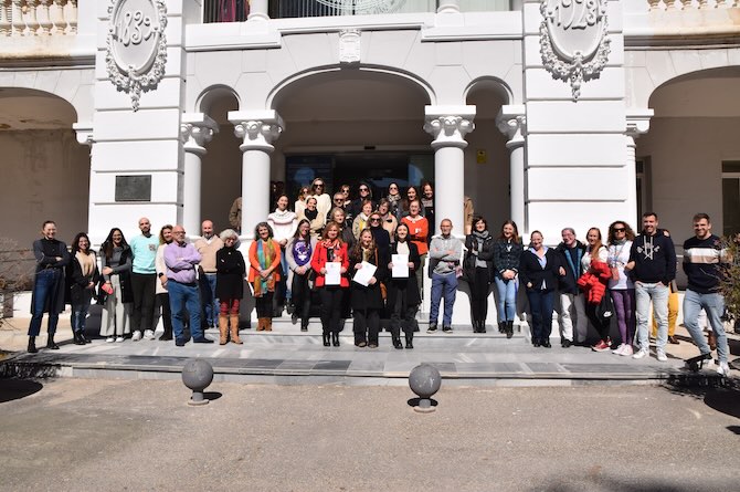 Momento de lectura del manifiesto por el Día de la Mujer