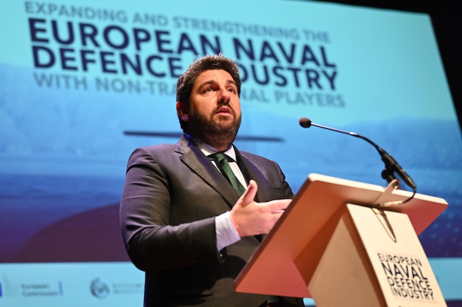 López Miras en la inauguración del Congreso Industria Naval de Defensa Europea en Cartagena