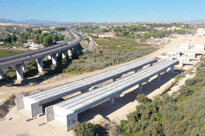 Imagen de la construcci&oacute;n de viaductos en el Arco Noroeste