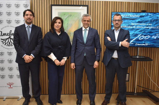 Los ponentes en el encuentro organizado por Amefmur y Banca March