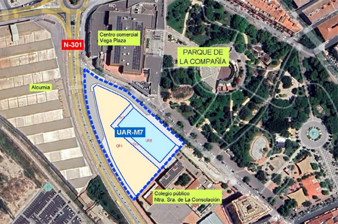 Emplazamiento de la UR8 dentro de una espacio de la llamada UAR-M7, donde se levantar&aacute;n las viviendas.