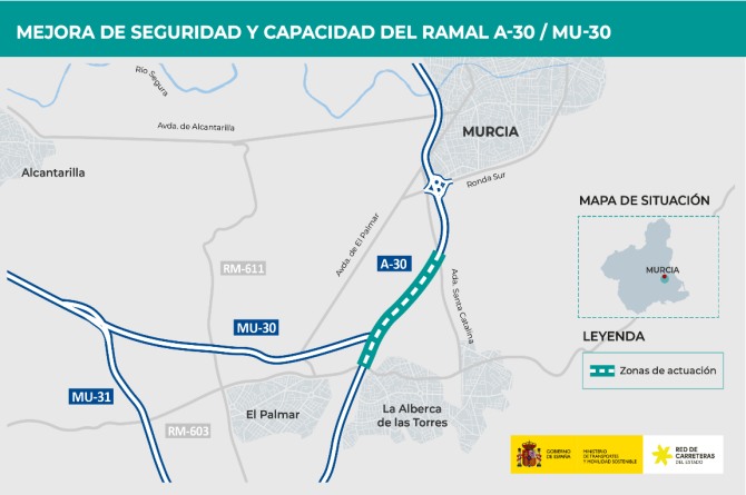 Mapa de actuación para las obras