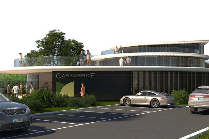 Recreaci&oacute;n del centro de mayores que proyectaba Casaverde en Murcia