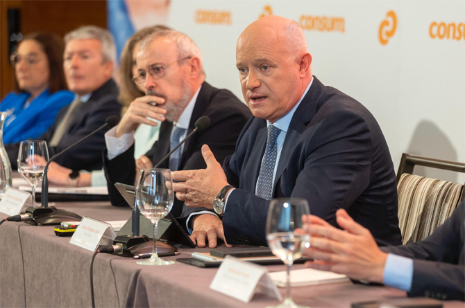 Antonio Rodríguez, director general de Consum, durante la presentación de resultados