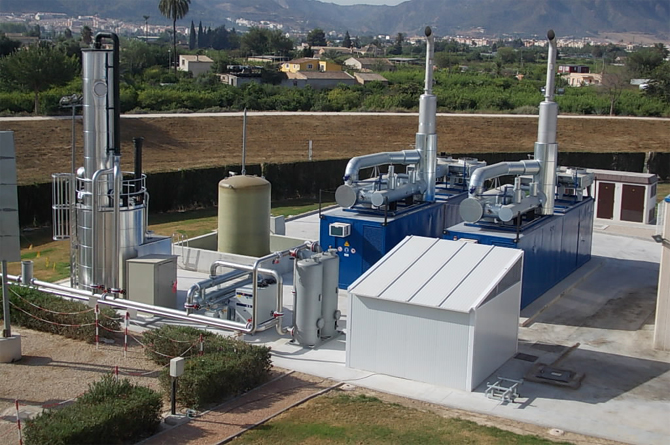 Planta de cogeneraci&oacute;n de biog&aacute;s situada en la EDAR de Murcia Este