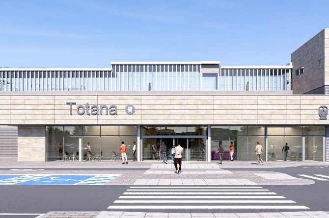 Recreación de la futura estación de ferrocarril de Totana