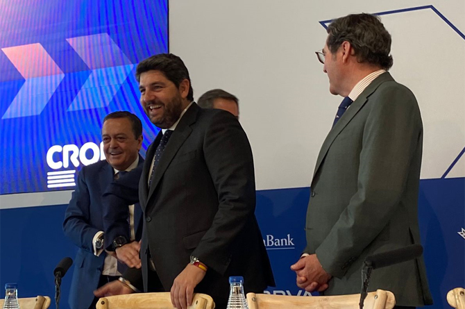 López Miras, momentos antes de la clausurar la Asamblea de Croem