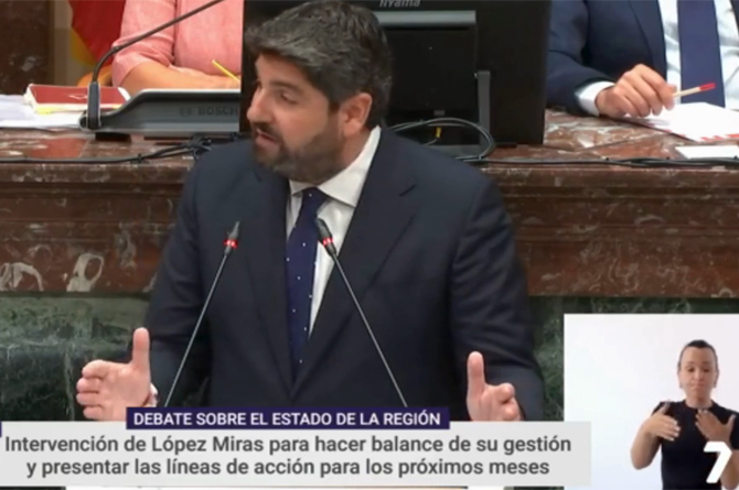 L&oacute;pez Miras, esta ma&ntilde;ana en la Asamblea Regional