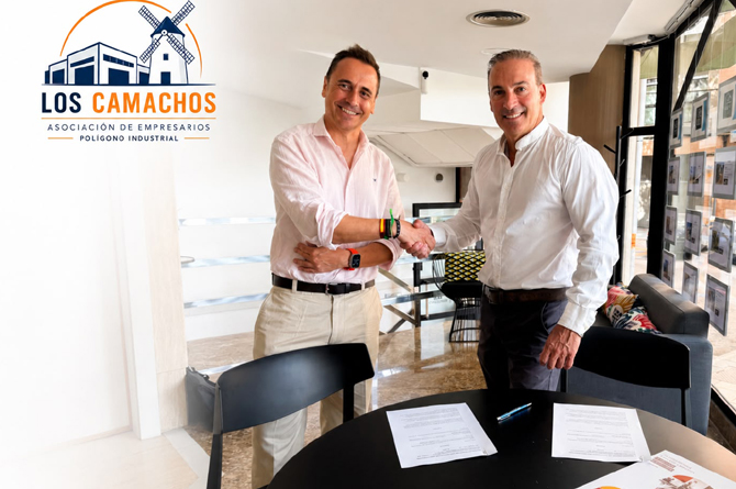 La Asociación de Los Camachos firma un convenio con Prevemur para mejorar la prevención laboral del Polígono