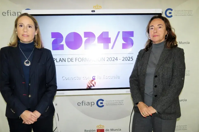 La directora general de Función PúblicA, Micaela Martínez, y la directora de la Escuela de Formación (EFIAP), Caridad De La Hera