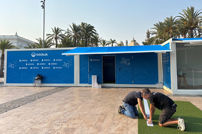 Stand de Hidrogea en la explanada del Puerto de Cartagena