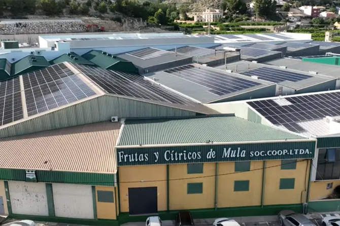 Vista aérea de las instalaciones de Frucimu, en Mula