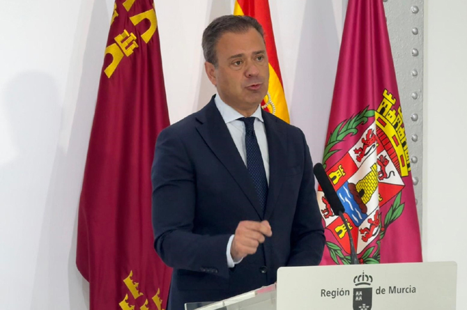 Marcos Ortuño, en rueda de prensa tras la celebración hoy del Consejo de Gobierno en Cartagena