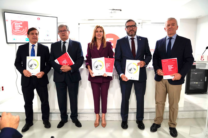 De izquierda a derecha, Antonio Duréndez, Ramón Madrid, María López Aragón, Miguel López Abab y Ángel Luis Meroño