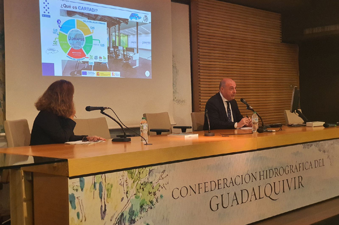 Andrés Martínez Gumbau, en la sede de la Confederación Hidrográfica del Guadalquivir, en Sevilla
