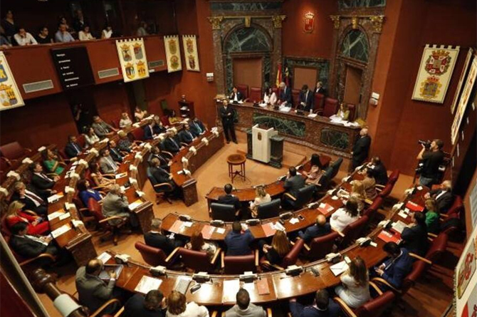 Imagen de archivo de un pleno en la Asamblea Regional