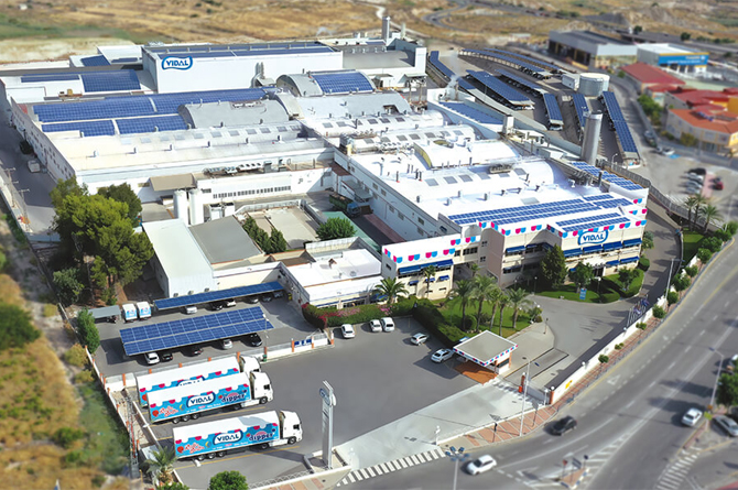 Vista aérea de la fábrica de Vidal Golosinas en Molina de Segura