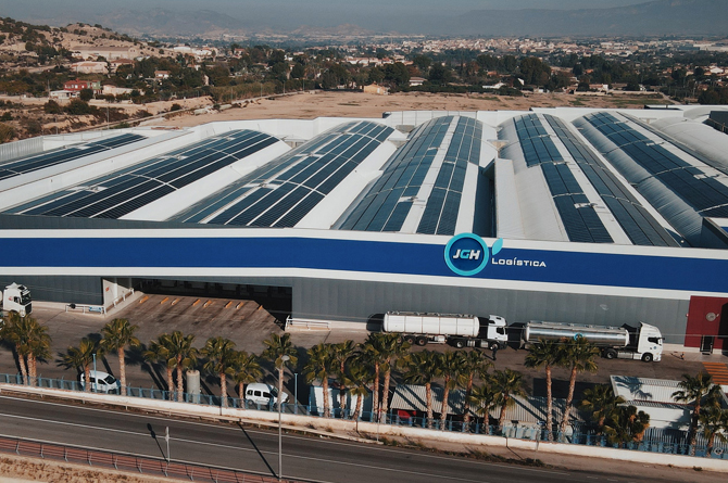 Vista aérea de la plataforma de JGH en Alguazas