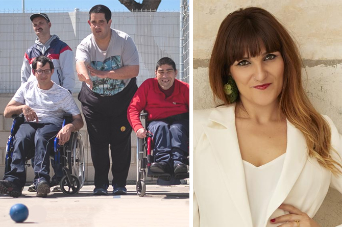 Astrapace atiende a personas con parálisis cerebral. A la derecha, la cantante Rozalén