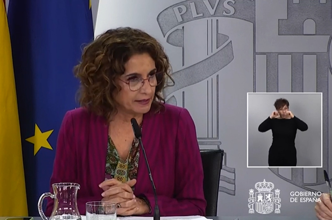 María Jesús Montero, ministra de Hacienda, tras la reunión del Consejo de Ministros de hoy