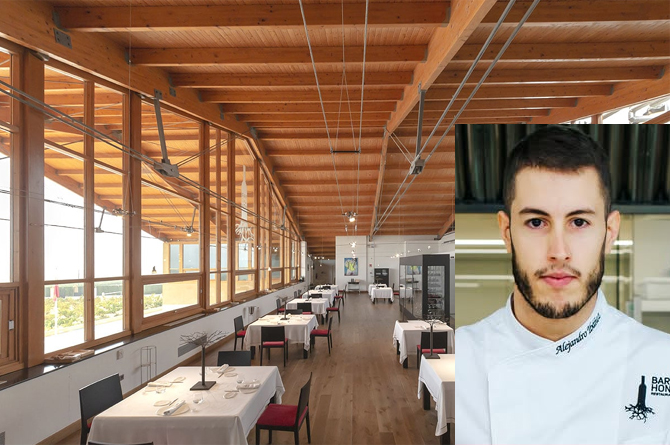 Imagen del restaurante Barahonda. En la foto pequeña, Alejandro Ibáñez, su chef