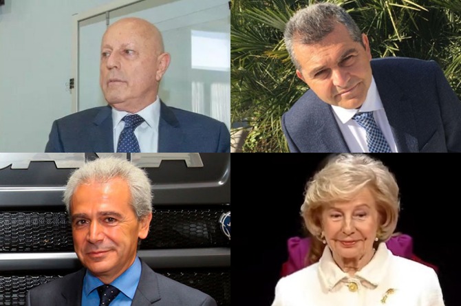 En primera fila de izquierda a derecha: Tomás Olivo y Juan Ignacio Conesa; en segunda línea, José Esteban Conesa y Gloria Alemán Picatoste