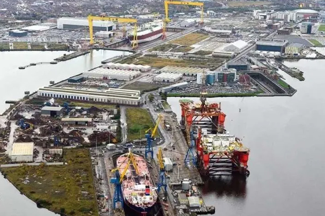 Astillero Harland and Wolf, en Belfast, donde se construyó el Titanic