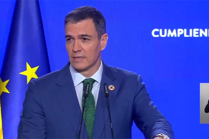 Pedro Sánchez, hoy, durante su comparecencia tras la reunión del Consejo de Ministros