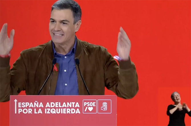 Pedro Sánchez, en el Congreso del PSOE